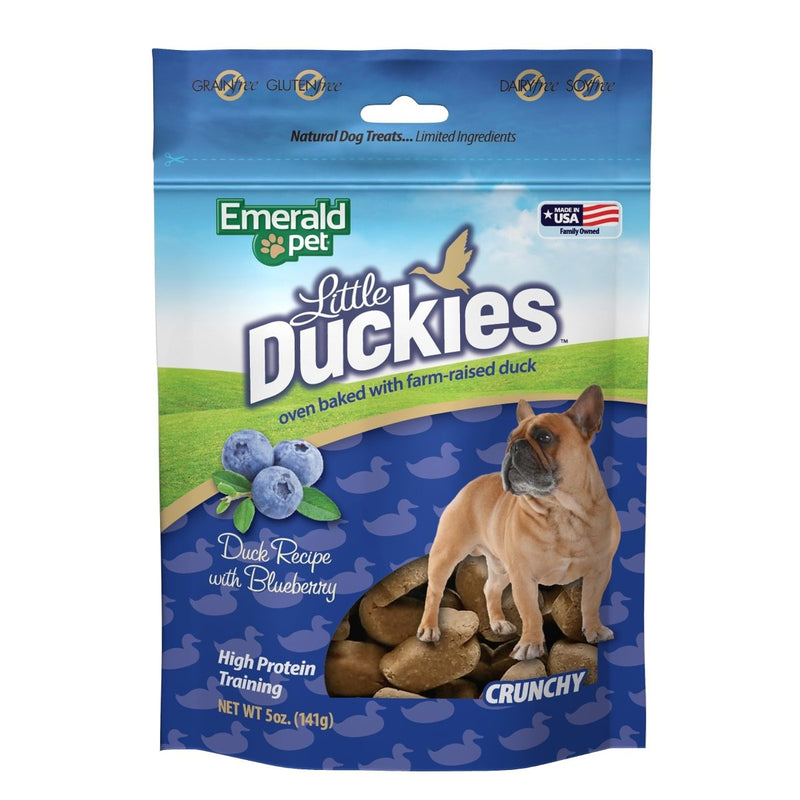 Emerald Pet Little Duckies Crunchy Natural Roasted Duck Dog Treats, Made in USA - 853258004241