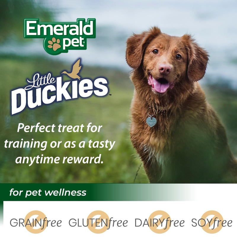 Emerald Pet Little Duckies Duck Dog Treats — Crunchy and Tasty Natural Dog Treats Made with Protein - Rich Roasted Duck Meat — Healthy, Grain Free Dog Treats Made in The USA — Pumpkin, 5 oz - 853258004258