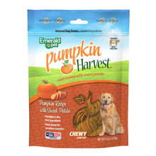 Emerald Pet Pumpkin Harvest Pumpkin Dog Treats — Low - Fat Chewy Natural Dog Treats with Pumpkin for Digestive Health — Meat Free, Poultry Free, Wheat Free Dog Treats — Sweet Potato, 6 oz - 856916006489