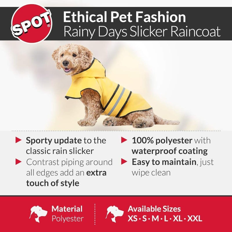 Ethical Pet Fashion Dog Rainy Days Slicker Yellow Raincoat - X - Small Dog Raincoat - dog clothing - 660204010535