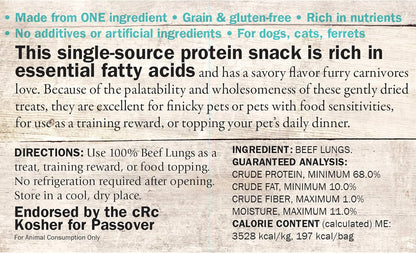 Evangers beef lungs 2oz dog treat