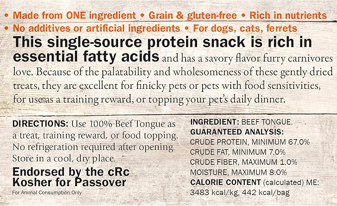 Evangers beef tongue 4.6oz dog treat