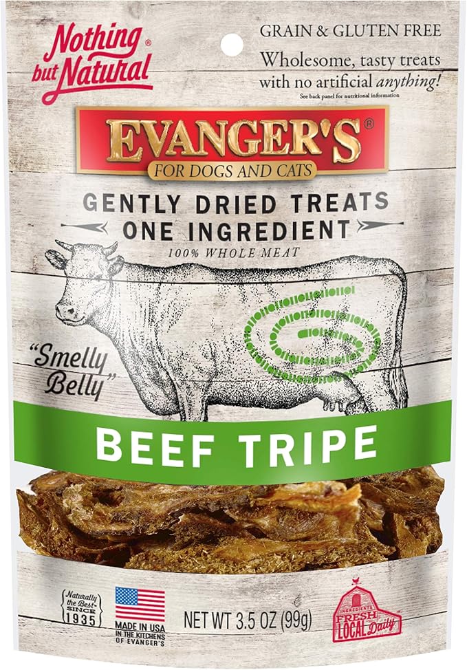 Evangers beef tripe 3.5oz dried dog treats