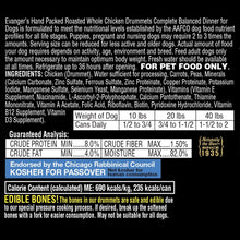 Evanger's Hand Packed Roasted Chicken Drummet Dinner for Dogs, 12 oz can - 077627201035