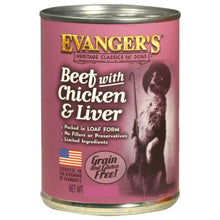 Evanger's Heritage Classic Beef with Chicken & Liver JUMBO for Dogs 20.2 oz Can - 077627102059