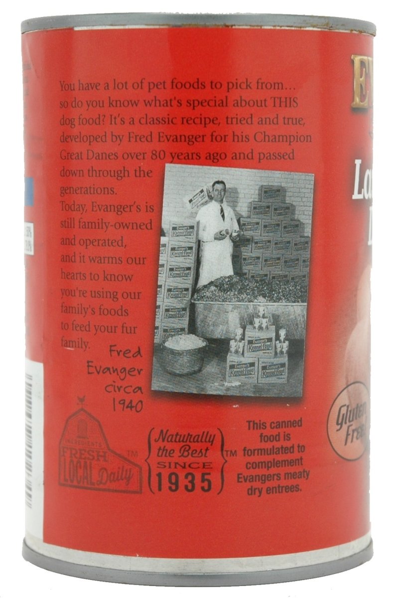 Evanger's Heritage Classics Lamb & Rice Dinner JUMBO for Dogs 20.2 oz Can - 077627102349