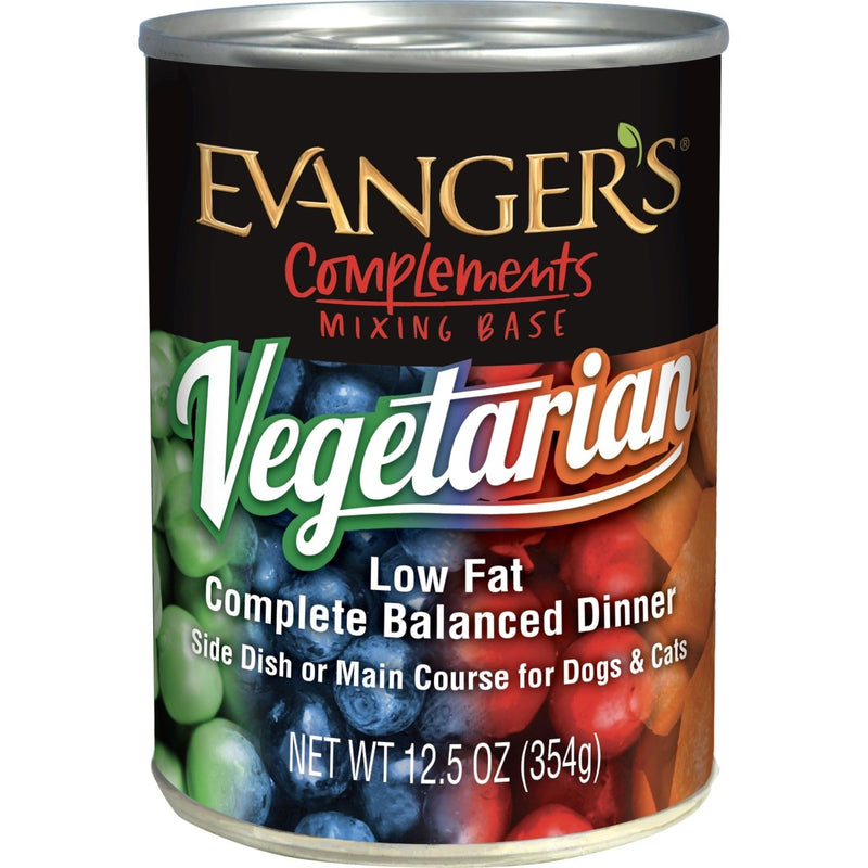 Evanger's Super Premium Low Fat Vegetarian Dinner for Dogs & Cats 12.8 oz cans - 077627201011