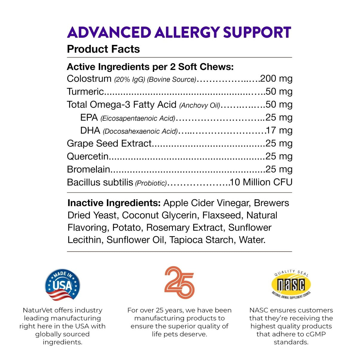 Evolutions by NaturVet Advanced Allergy Support Soft Chews for Dogs - Omega - 3 - 90ct - vitamin chew - 797801603461