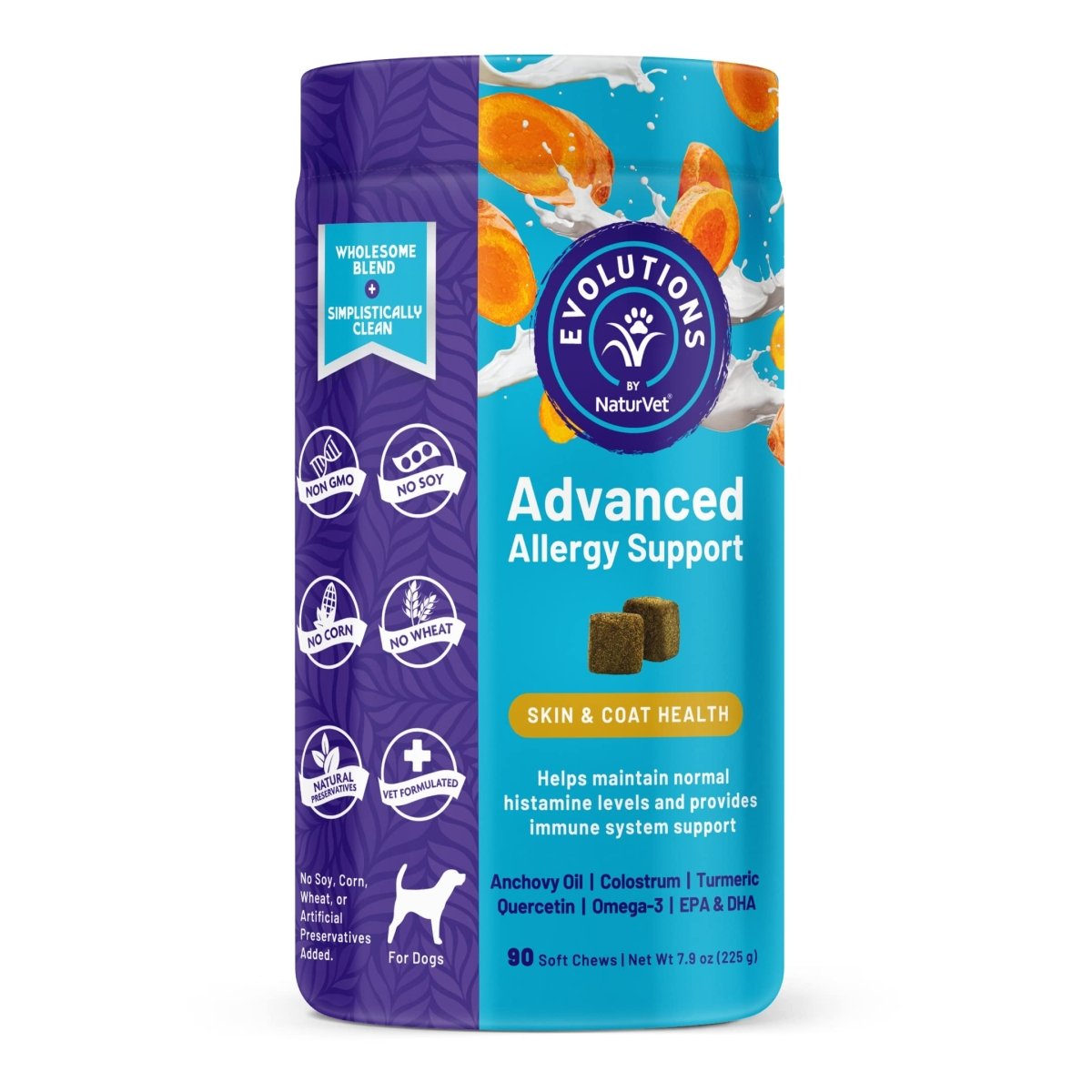 Evolutions by NaturVet Advanced Allergy Support Soft Chews for Dogs - Omega - 3 - 90ct - vitamin chew - 797801603461