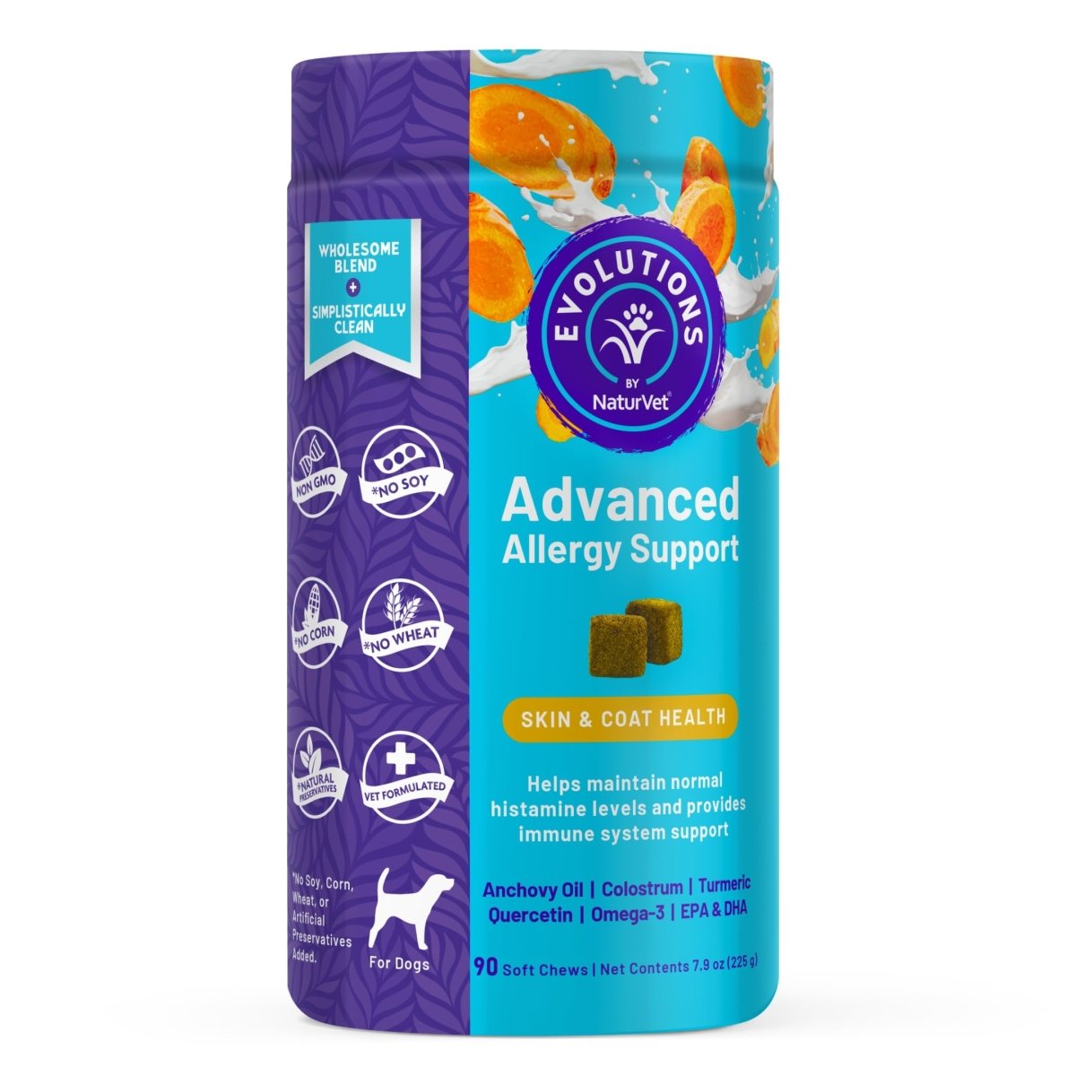 Evolutions by NaturVet Advanced Allergy Support Soft Chews for Dogs - Omega - 3 - 90ct - vitamin chew - 797801603461