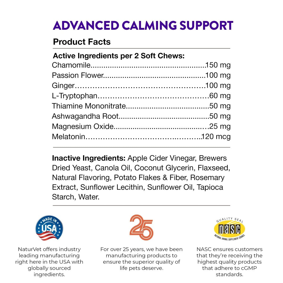 Evolutions by NaturVet Advanced Calming Support 90ct Soft Chews for Dogs - Calming Effect on Nerves - dog treat - 797801603423