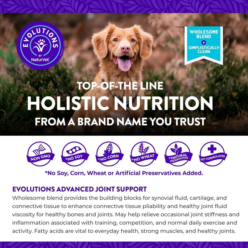 Evolutions by NaturVet Advanced Joint Support 90ct Soft Chews for Dogs - Helps Support Synovial Fluid - Cartilage - Connective Tissues - dog supplies - 797801603447