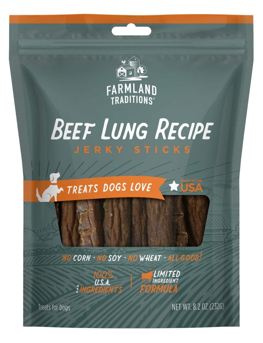 Farmland Traditions Beef Lung Recipe Jerky Sticks for Dogs 8.2 oz - 884713001208