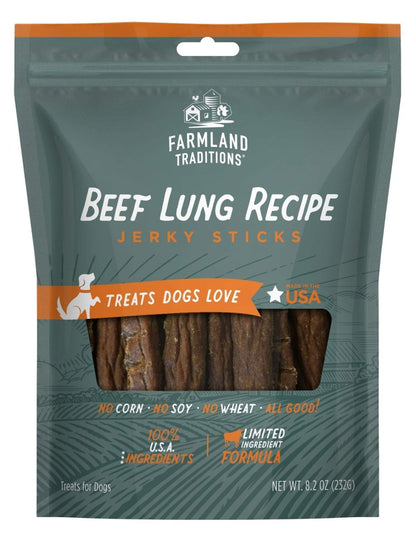 Farmland Traditions Beef Lung Recipe Jerky Sticks for Dogs 8.2 oz - 884713001208