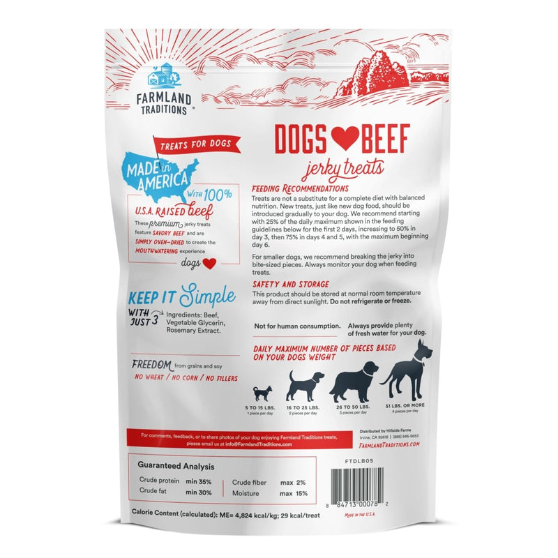 Farmland Traditions Filler Free Dogs Love Beef Premium Jerky Treats for Dogs (13.5 oz.) - 884713000775