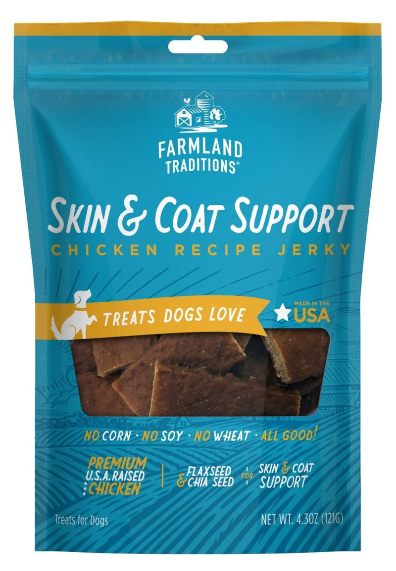 Farmland Traditions Skin & Coat Support Chicken Recipe Jerky for Dogs 4.3 oz - 884713001093