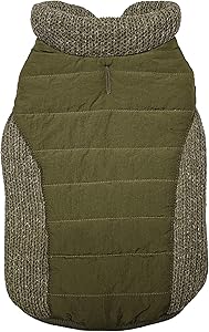 Fashion pet coat dog coat reversible puffy coat olive medium