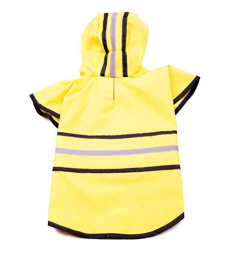 Fashion Pet Dog Rain Jacket With Hood - Yellow - 660204010542