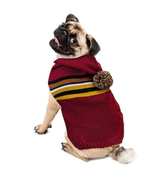 Fashion pet hooded Pom Pom sweater medium