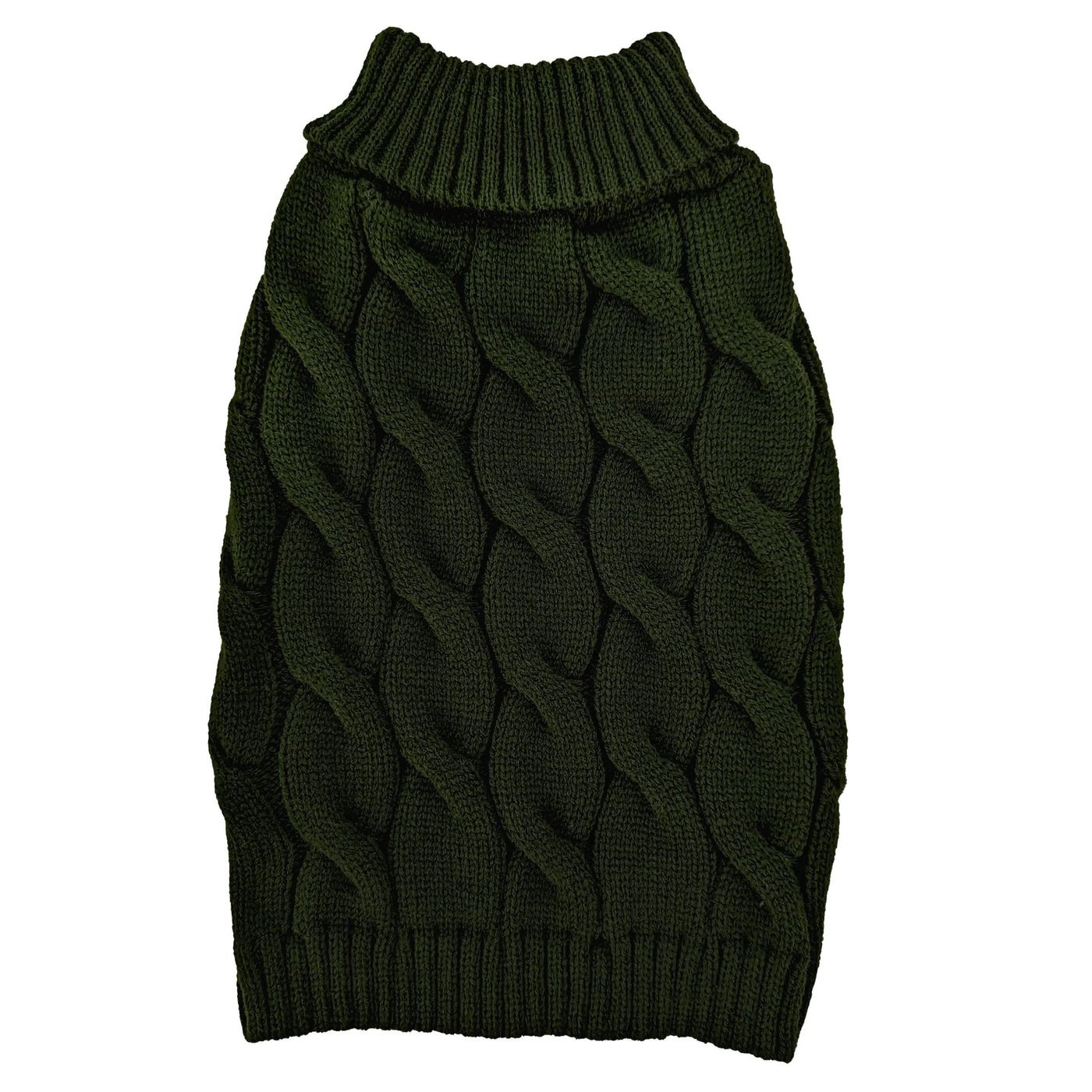 Fashion pet sweater dog knit twisted cable sweater forest green size medium dog