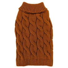 Fashion pet sweater size medium caramel twisted cable knit dog sweater
