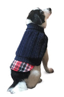 Fashion Pet UN - Tucked Cable Knit Dog Sweater - Navy - Small Dog Sweater - 660204026437