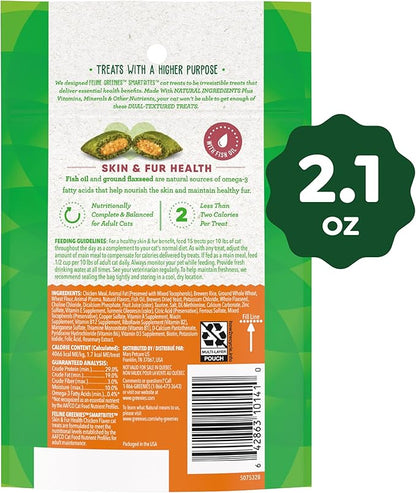 Feline greenies smartbites chicken flavor skin and fur health