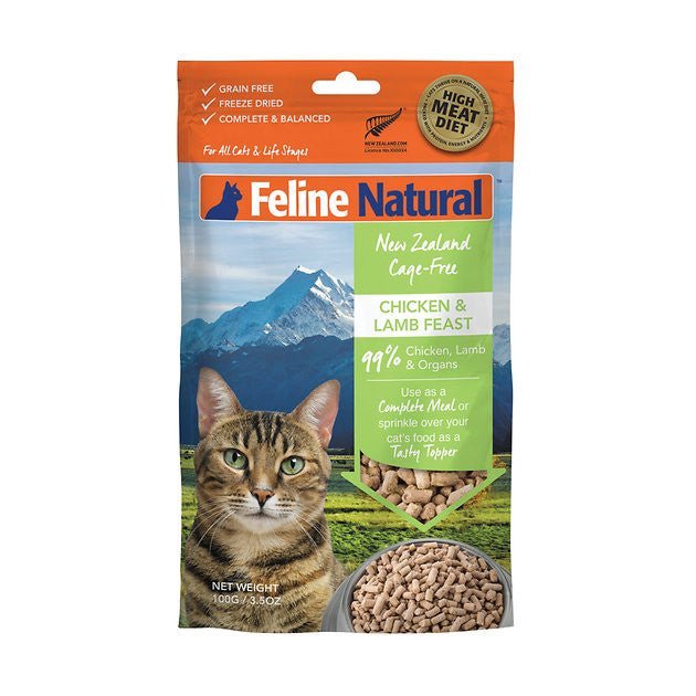 Feline natural New Zealand chicken and lamb feast feed or top cat food 3.5 oz