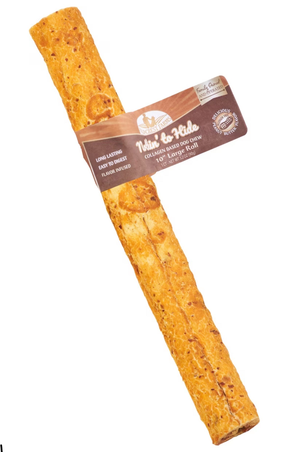 Fieldcrest Farms 10 in. Nothin to Hide Rawhide Alternative Rolls peanut butter flavored