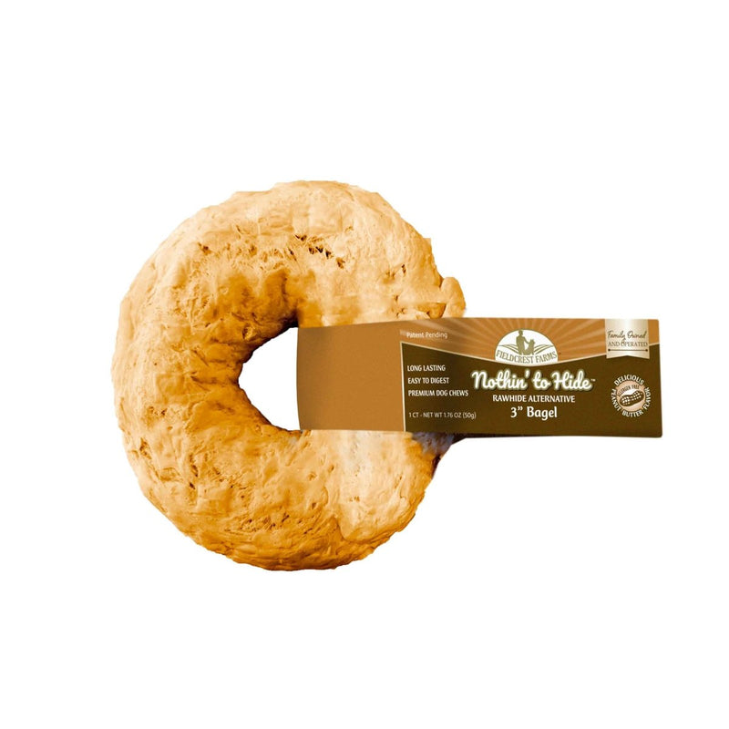 Fieldcrest Farms Dog Treats Nothin To Hide Peanut Butter Bagel, 3 Inches, 1 Each - 810002630712