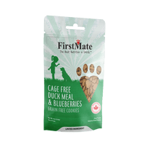 First mate Duck Meal Blueberries grain free cookies dog treats 8oz bag