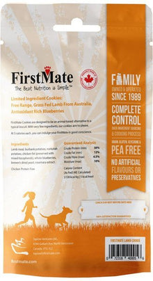 First mate free range grass fed lamb meal & blueberries grain free cookies dog treats 8oz