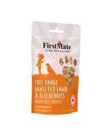 First mate free range grass fed lamb meal & blueberries grain free cookies dog treats 8oz