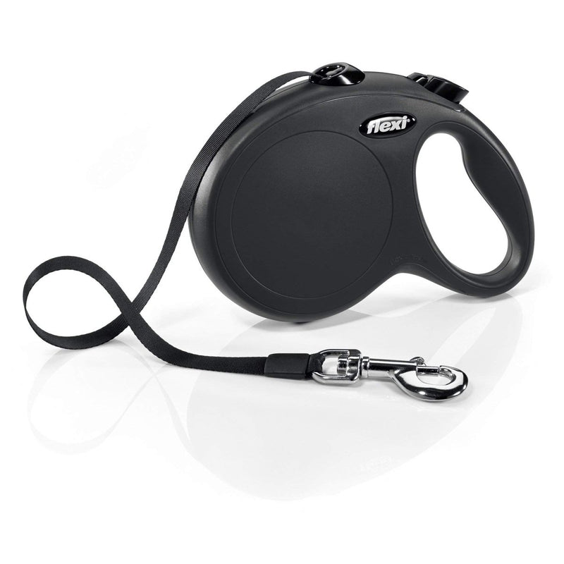 Flexi New Classic Retractable Dog Leash Tape - Large - Black - 16 ft - dog leash - 840317107876