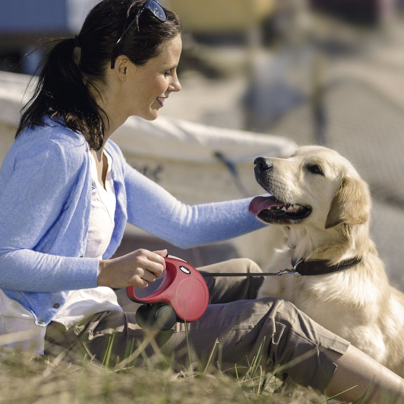 Flexi New Classic Retractable Dog Leash Tape - Large - Black - 16 ft - dog leash - 840317107876