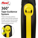 Flexi New Neon Retractable Dog Leash Tape - Small - Black/Neon - 16 ft - dog leash - 840317107173