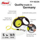 Flexi New Neon Retractable Dog Leash Tape - Small - Black/Neon - 16 ft - dog leash - 840317107173