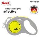 Flexi New Neon Retractable Dog Leash Tape - Small - Black/Neon - 16 ft - dog leash - 840317107173