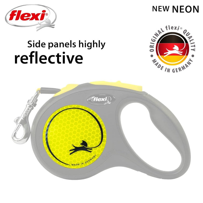 Flexi New Neon Retractable Dog Leash Tape - Small - Black/Neon - 16 ft - dog leash - 840317107173