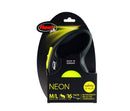 FLEXI New Neon Retractable Reflect Dog Leash Tape - Ergonomic - Durable and Tangle free Pet Walking Leash for Dogs - Large - Neon/Black - 16 ft - dog leash - 840317107197