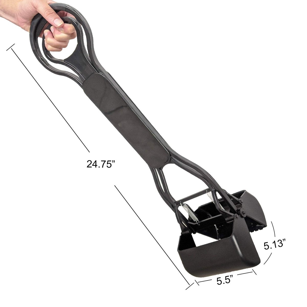 Four Paws Allen's Spring Action Dog Scooper For Grass Standard - Black - 5.13" x 5.5" x 24.75" - scooper - 045663182304