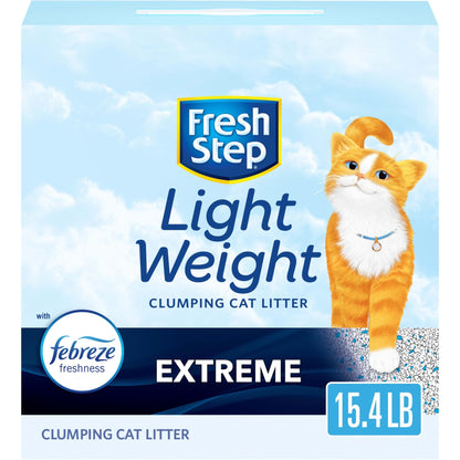 Fresh Step Lightweight Extreme Scented Litter With The Power Of Febreze, Clumping Cat Litter, 15.4 Pounds (Package May Vary)