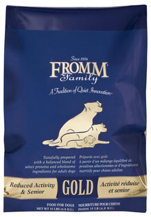 Fromm gold reduced activity & senior recipe dog food dry kibble 15lbs