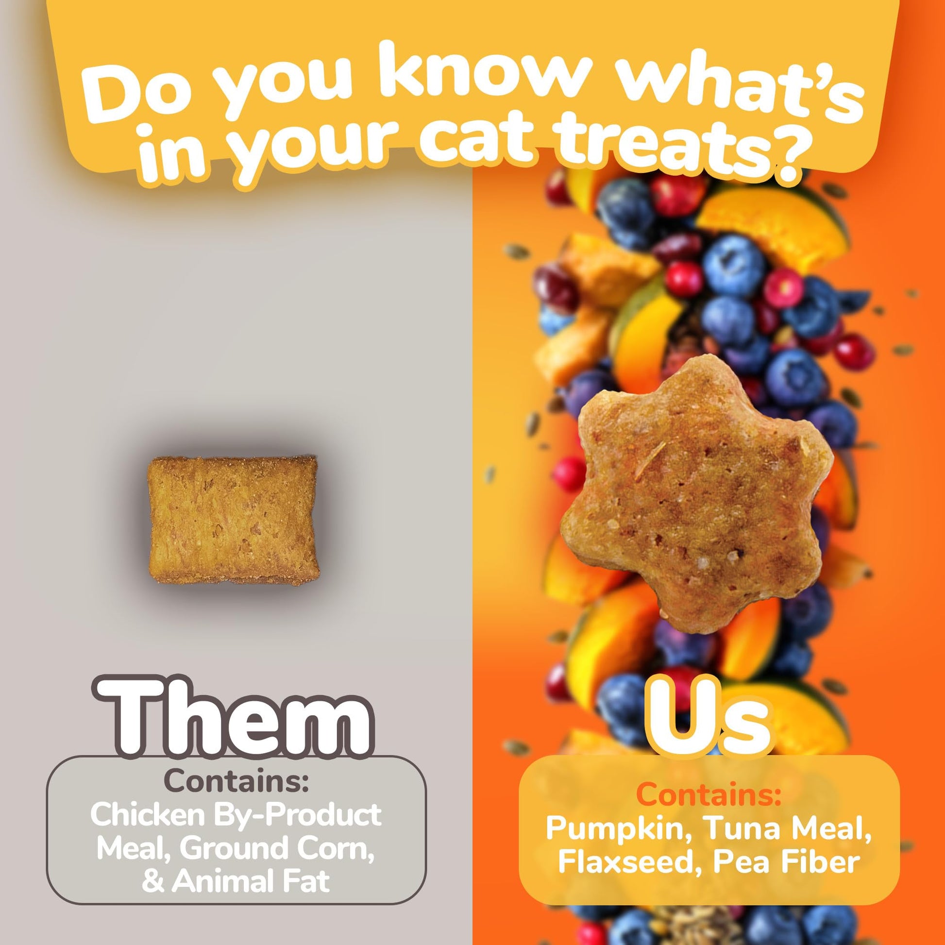 Fruitables Crunchy Treats For Cats â€“ Healthy Low Calorie Treats Packed With Protein â€“ Free Of Wheat, Corn And Soy â€“ Made With Real Tuna With Pumpkin â€“ 2.5 Ounces