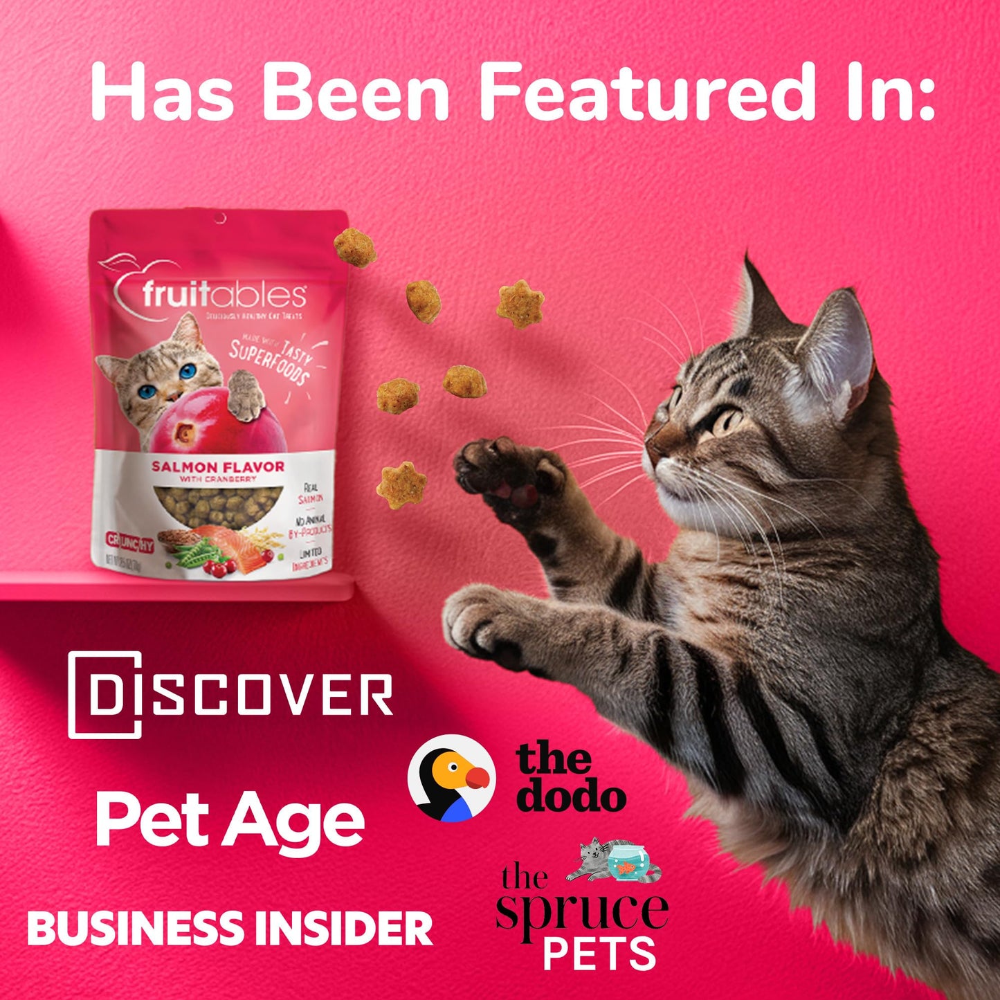 Fruitables Crunchy Treats For Cats â€“ Healthy Low Calorie Treats Packed With Protein â€“ Free Of Wheat, Corn And Soy â€“ Made With Real Tuna With Pumpkin â€“ 2.5 Ounces