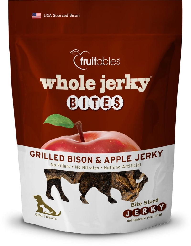 Fruitables Dog Treats – Whole Jerky Bites – Grilled Bison Dog Treats – Healthy Dog Treats – 5 Ounces - 895352002891