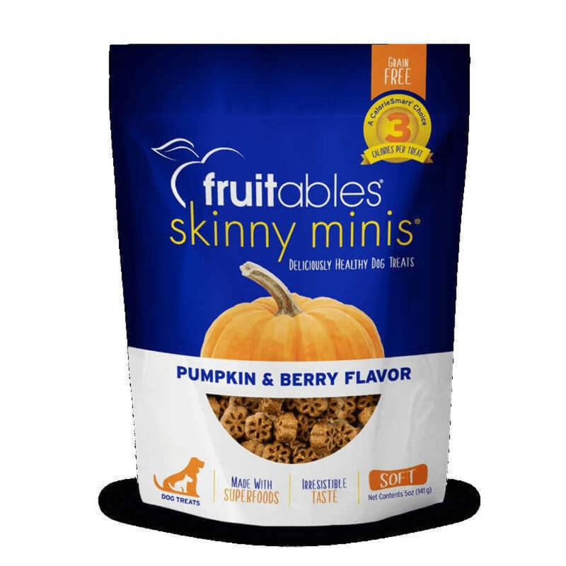 Fruitables Skinny Mini Dog Treats – Healthy Soft Dog Treats – Training Treats – Pumpkin & Berry Flavor – 5 Ounces - dog treat - 895352002297