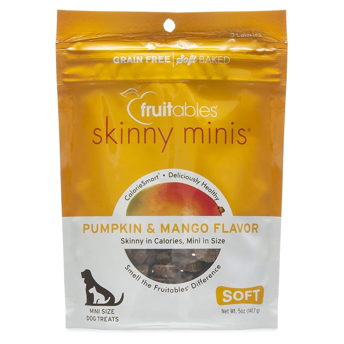 Fruitables Skinny Mini Dog Treats – Healthy Treats for Dogs – Low Calorie Training Treats – Pumpkin and Mango – 5 Ounces - dog treat - 895352002303