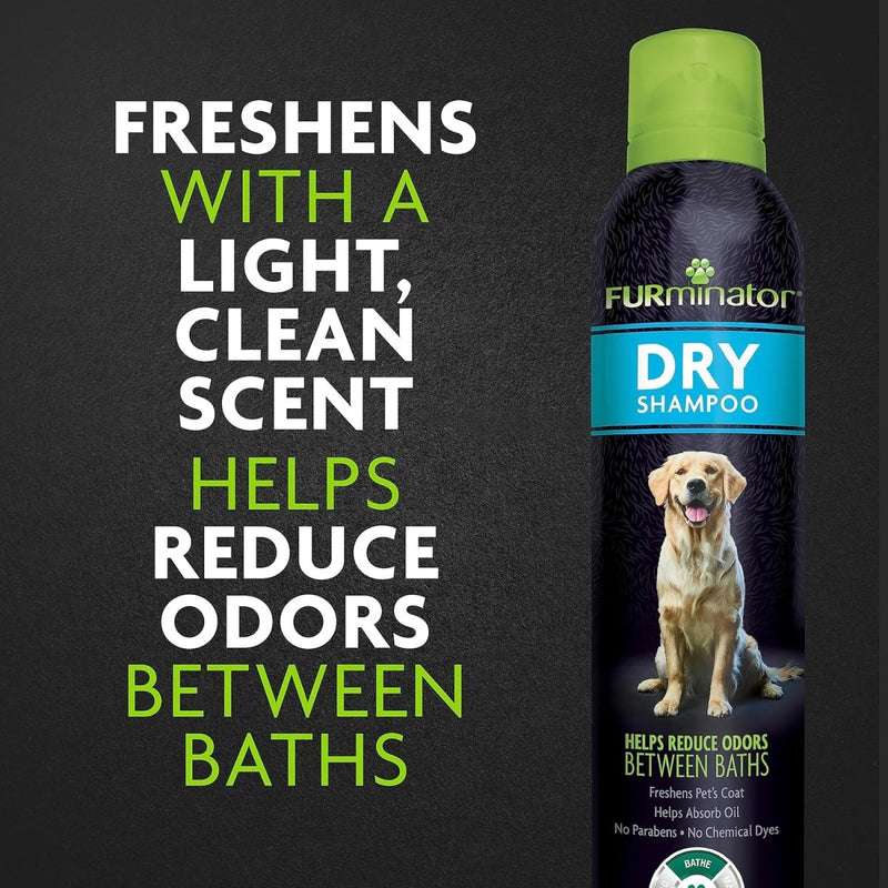 FURminator Dry Shampoo, Helps Reduce Odors Between Baths, 7 oz - dog shampoo - 811794933098