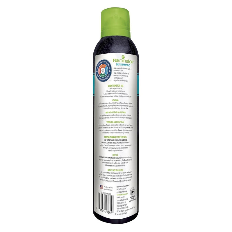 FURminator Dry Shampoo, Helps Reduce Odors Between Baths, 7 oz - dog shampoo - 811794933098